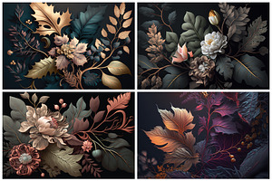 15 Moody Floral Illustrations 6K