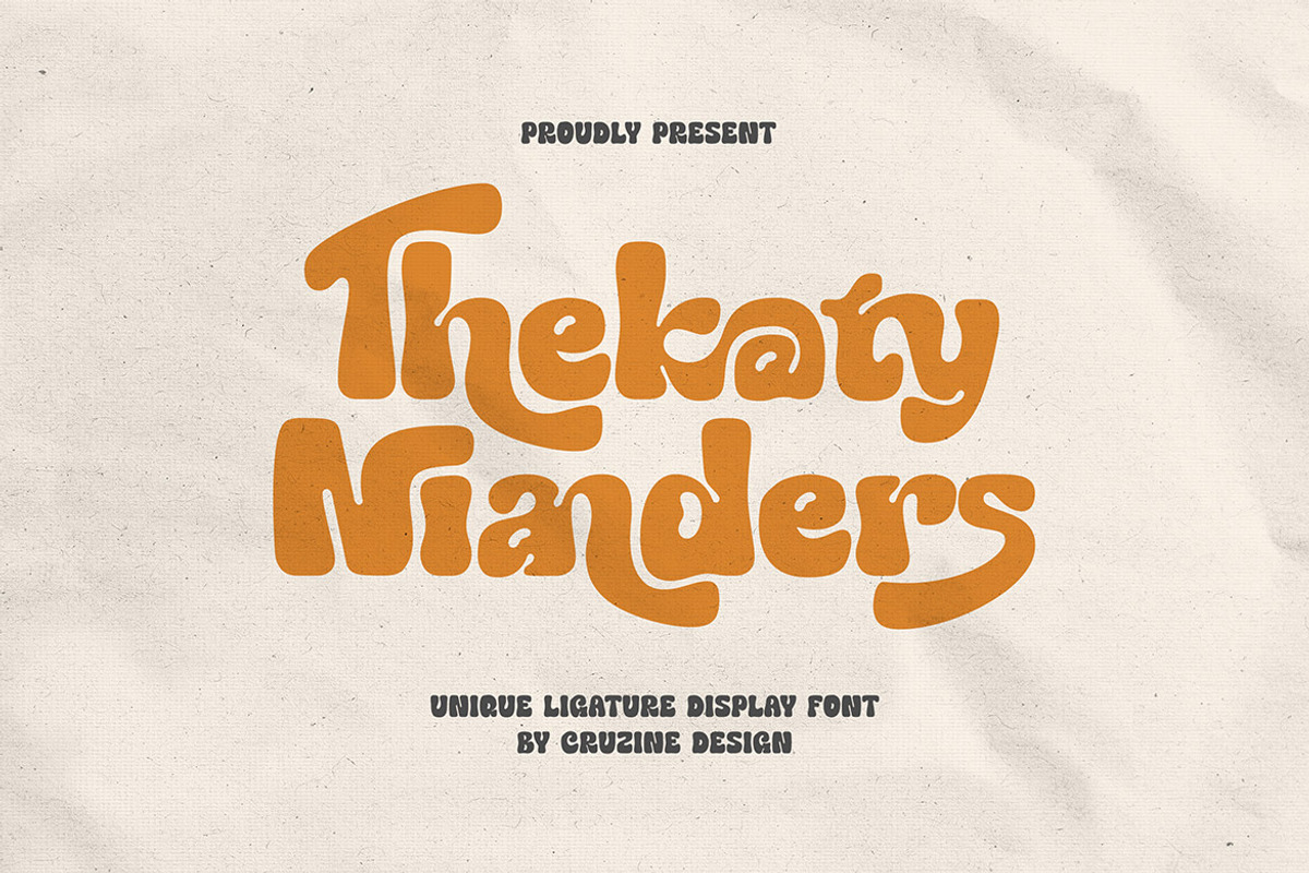 Thekaty Nianders Groovy Display Font, a Handwritten Font by Cruzine (Photo 1 of 8)
