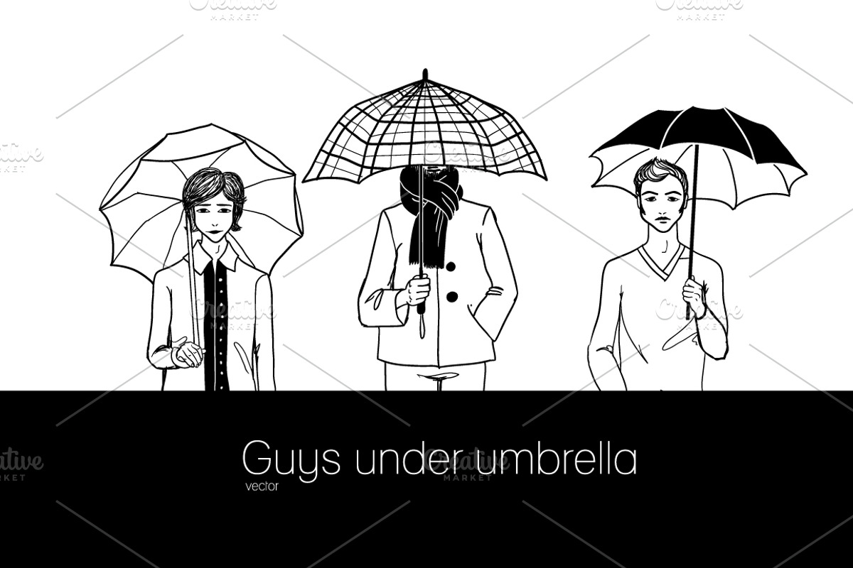 People under umbrellas set, a Person Illustration by AnastasiaFears (Photo 3 of 5)