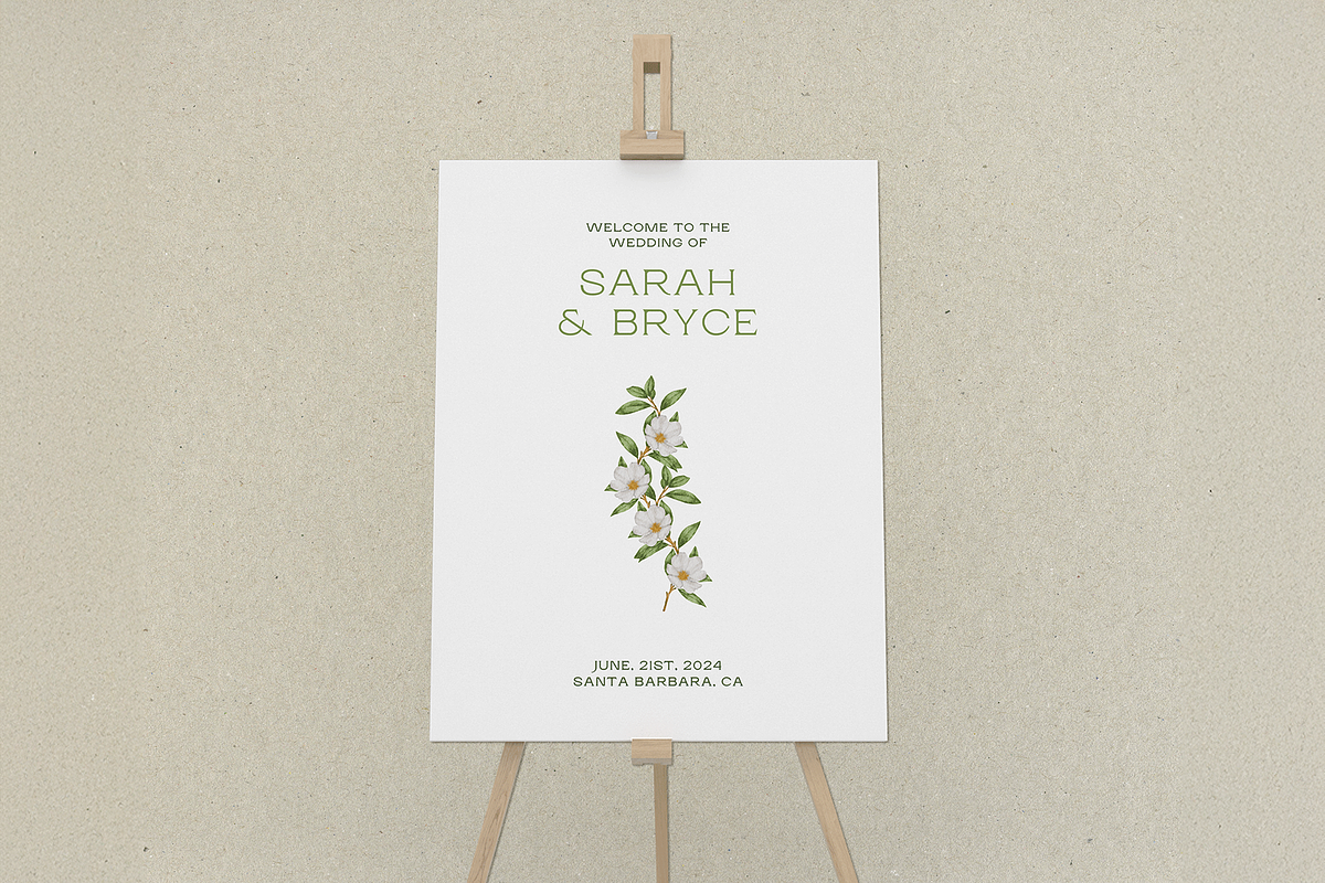Green Floral Wedding Bundle Template, a Stationery Template by Paraná Studio (Photo 7 of 23)