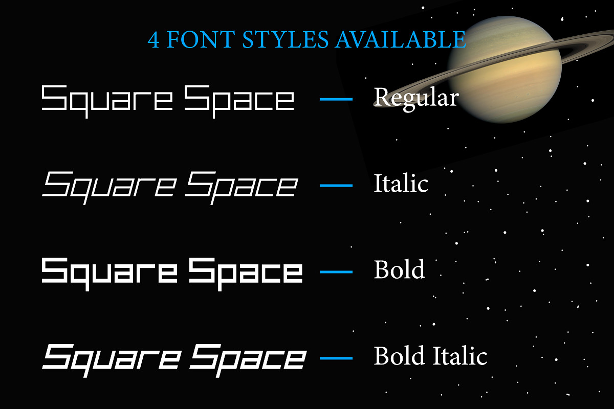 Square Space - Futuristic Font, a Sans Serif Font by Inventype Studio (Photo 3 of 8)