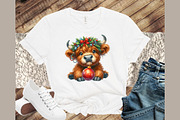 Cute Christmas Highland Cow PNG, an Illustration by Sublimation Artist (Thumbnail 5 of 9)