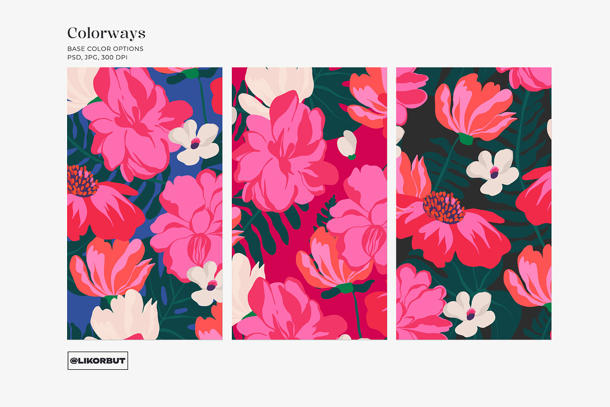 Bold Bloom Naive Floral Pattern, a Pattern Graphic by likorbut (Photo 9 of 12)