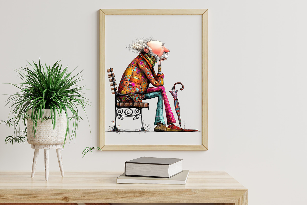 Old People on a Bench PNG, an Illustration by Libby Wishes (Photo 5 of 6)