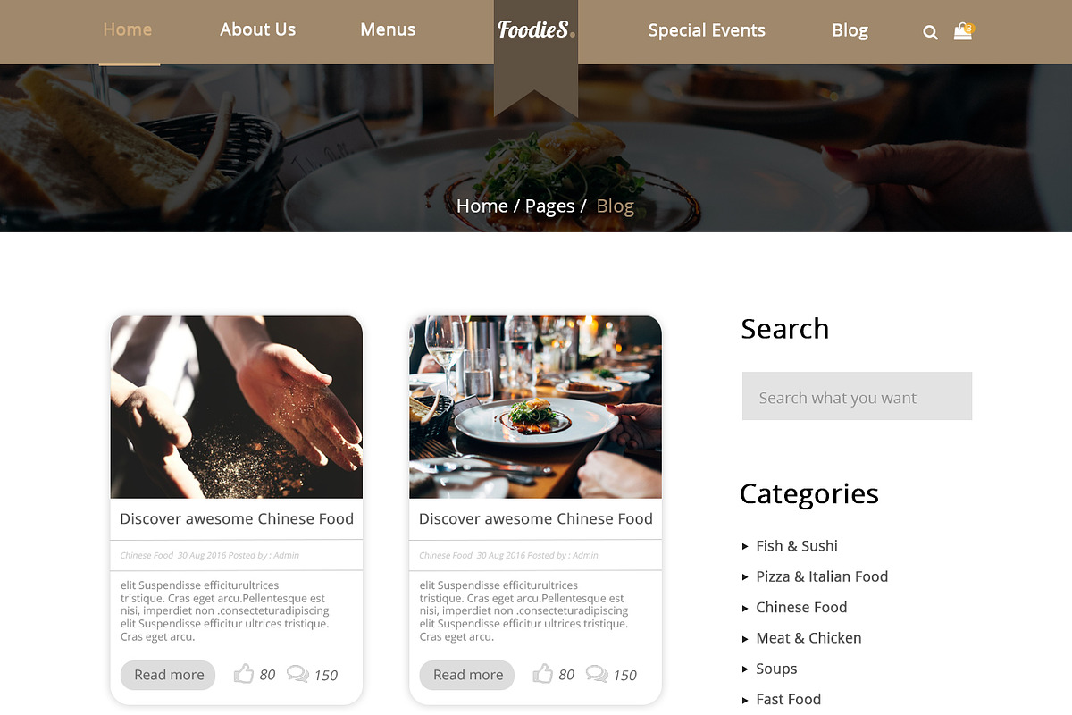 Foodies-Food&Restaurant PSD Template, a Websites & App Template by temRam (Photo 25 of 33)