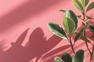 Rubber Plant on Pink Guava, a Background Photo by Ocean Digital Art