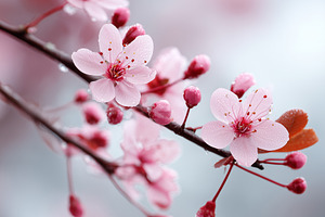 Delicate pink cherry blossom flowers, a Nature Photo by MistyDay