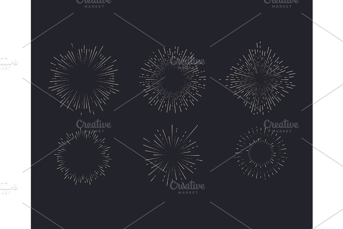 Retro Sunburst Signs Thin Line Icon, an Outline Icon by Bigmouse_art (Photo 2 of 14)