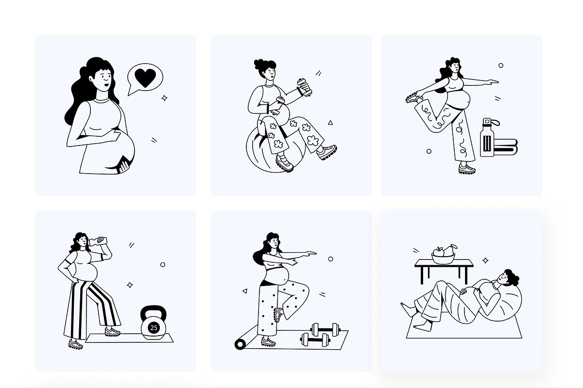 Pregnant Woman Icons, a Duotone Icon by Vectors Market (Photo 10 of 13)