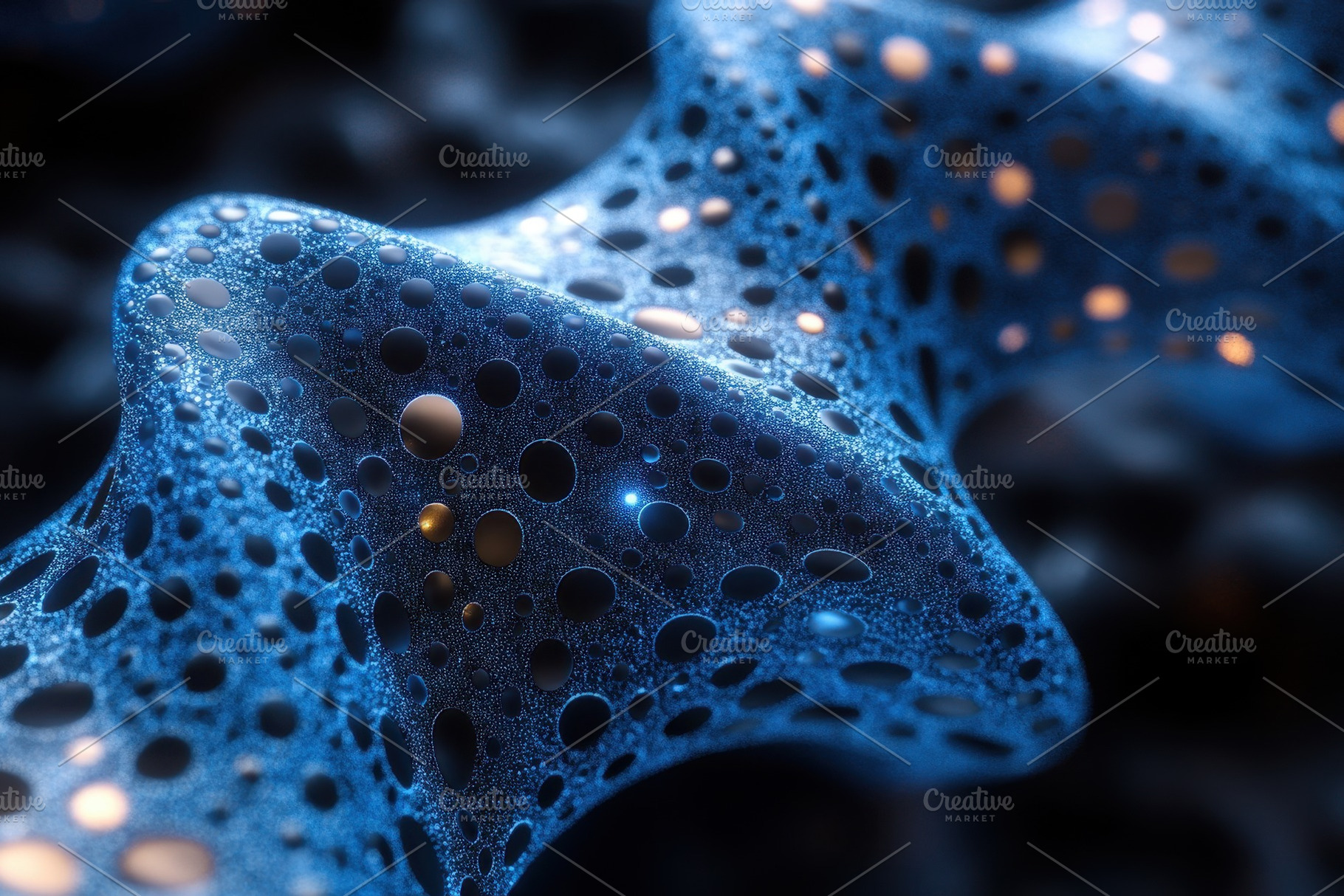 Blue abstract structure with intrica, a Photo by Tanuart