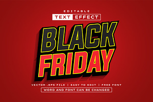 Black Friday 3D Text Effect | Vector, a Layer Style Add-On by padilah_a