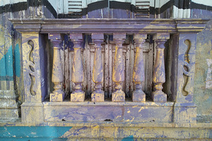 Aged balustrade with classical-style columns colored, an Architecture Photo by DanFLCreativo