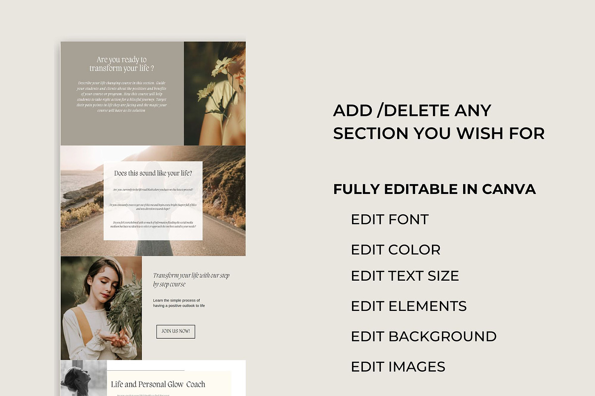 Coach Sales Page Template Canva, a Landing Page Template by Deepa Template Studio (Photo 4 of 10)
