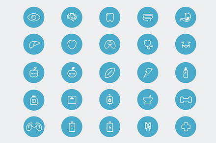 25 x Health Outline Vector Icons