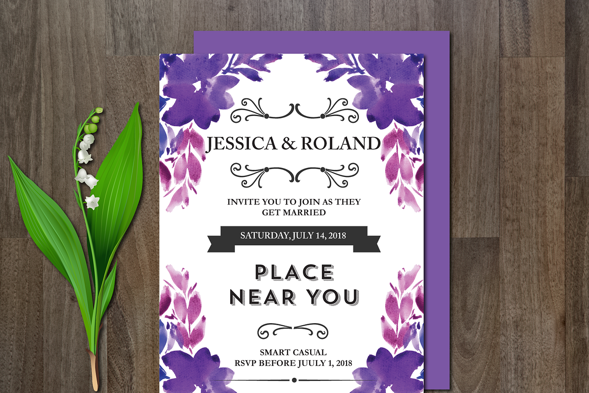 Watercolor Flower Wedding Suite, a Templates & Theme by aticnomar (Photo 2 of 5)