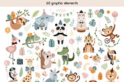 Safari birthday clipart, an Animal Illustration by JulzaArt (Thumbnail 2 of 6)