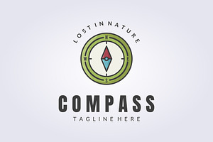 outline color compass logo vector il, a Branding & Logo Template by Lodzrov