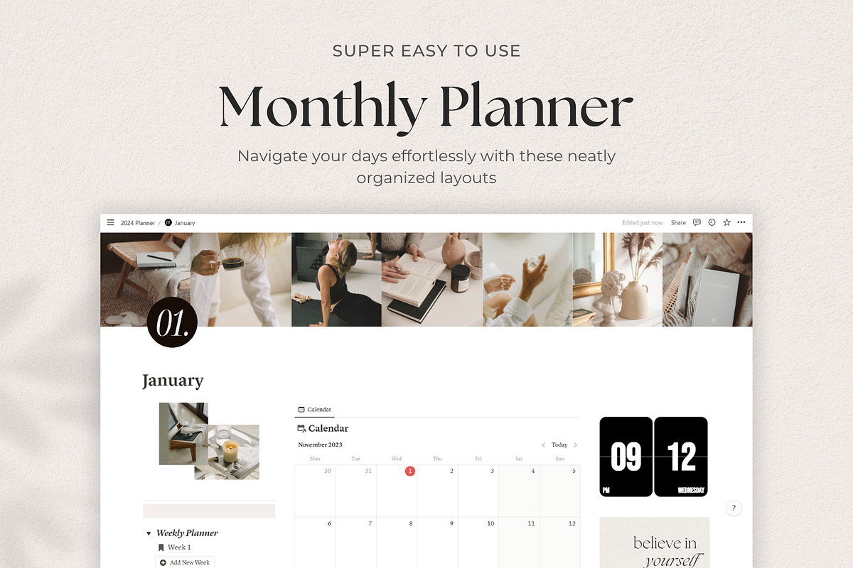 2026 Notion Planner Template, a Templates & Theme by AestheticOrganizer (Photo 2 of 10)