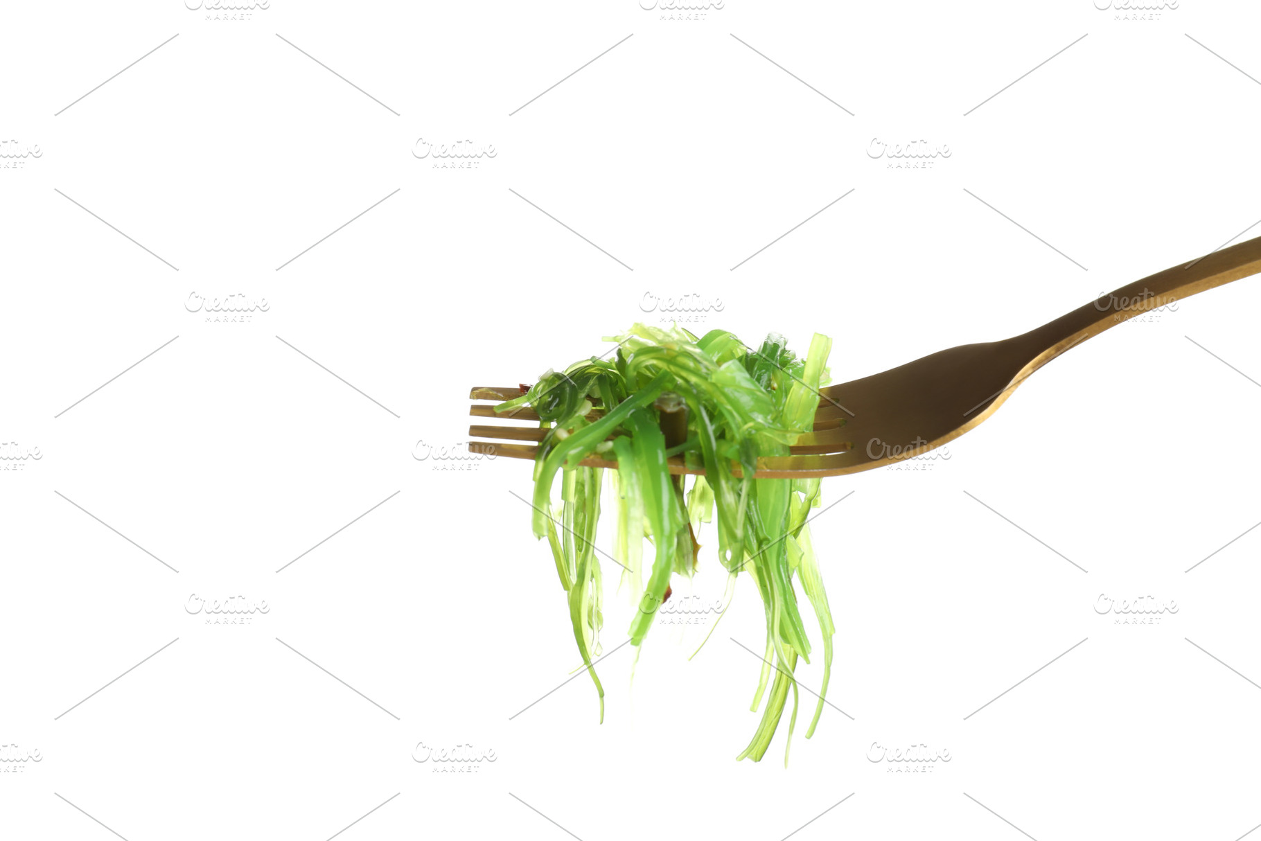 Spoon with Chuka isolated on white background, a Food & Drink Photo by AtlasStudio PRO