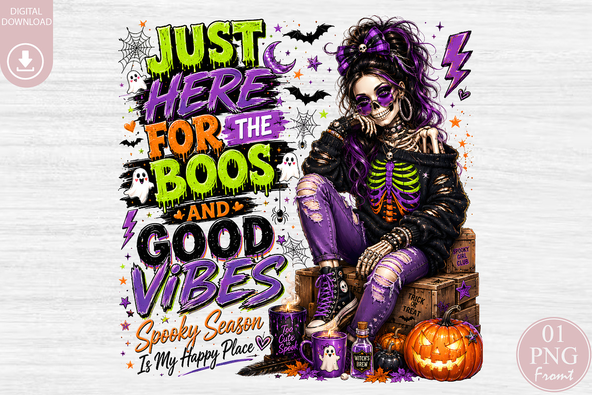 Just Here For The Boos & Good Vibes, a Person Illustration by Rose Art (Photo 1 of 4)