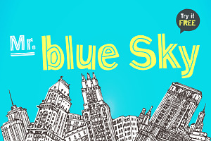 Display Font Mr. Blue Sky Handmade