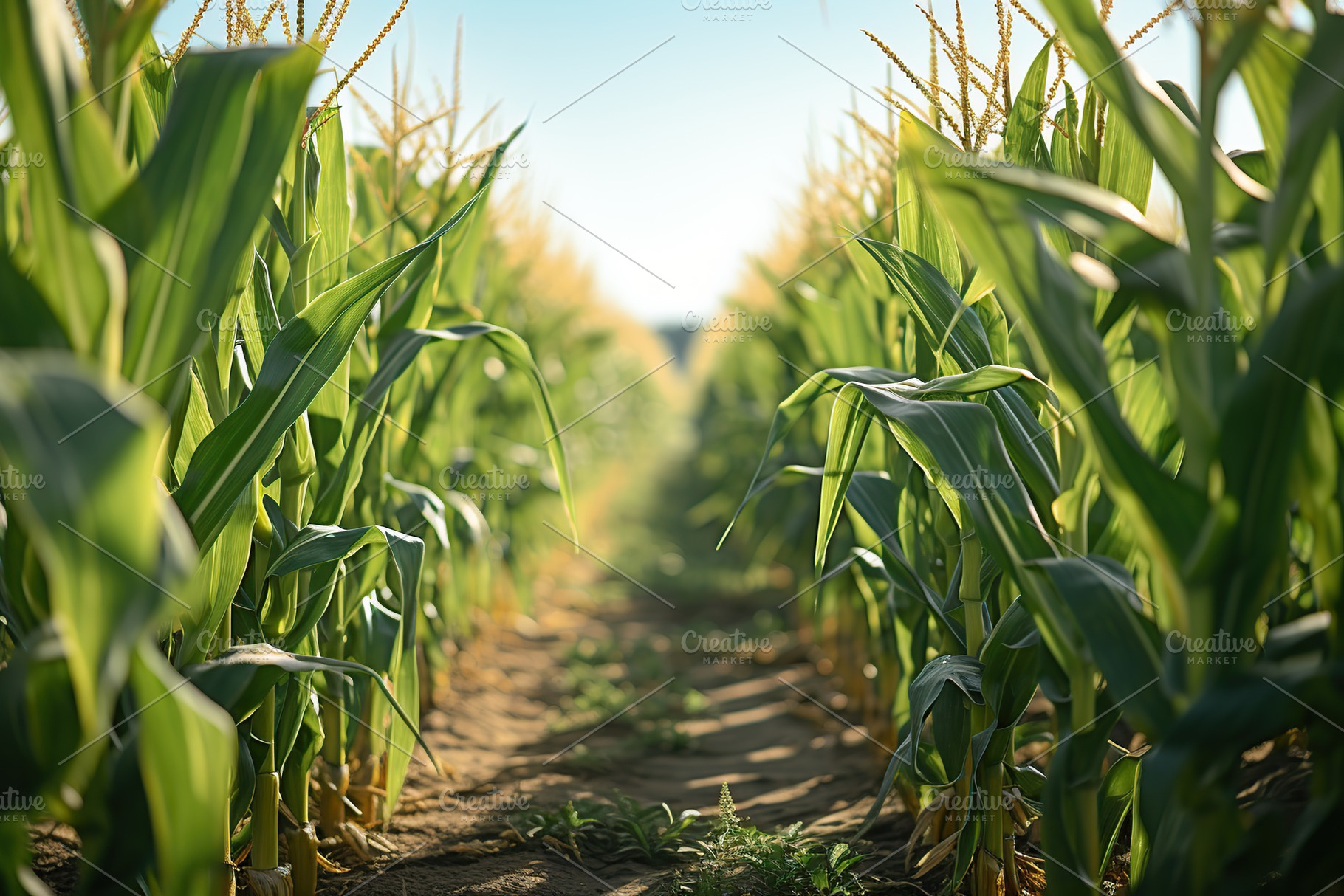 Rows of the green corn field, a Nature Photo by AlyaAnd