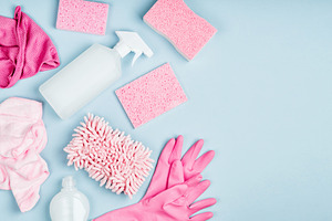 Detergents and cleaning accessories containing detergent, chores, and cleanup, an Abstract Photo by Maria Igisheva