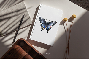 Watercolor Black Butterflies