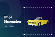 Car 3D Illustration, a Cars & Vehicle 3D Model by Vektora Studio (Thumbnail 3 of 6)