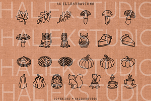 Fall Doodle SVG Illustrations