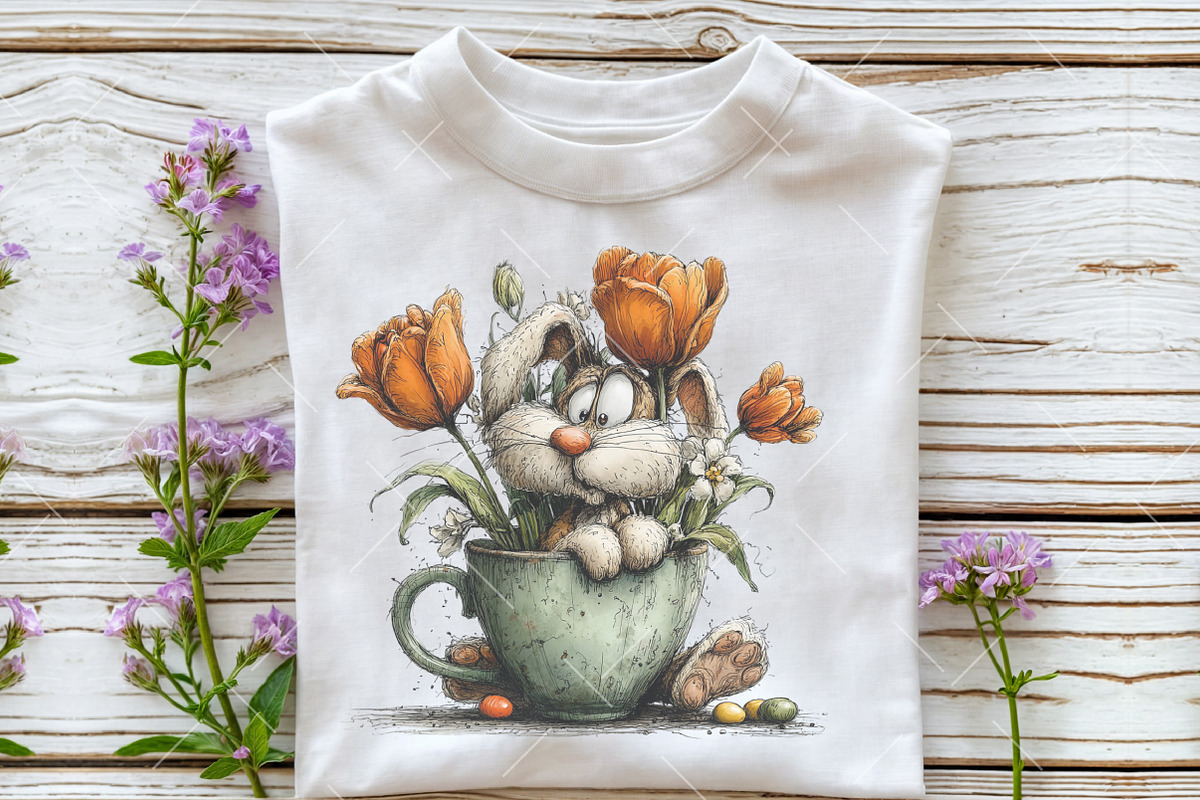 Whimsical Easter Bunny Clipart, an Illustration by OK Design (Photo 4 of 6)
