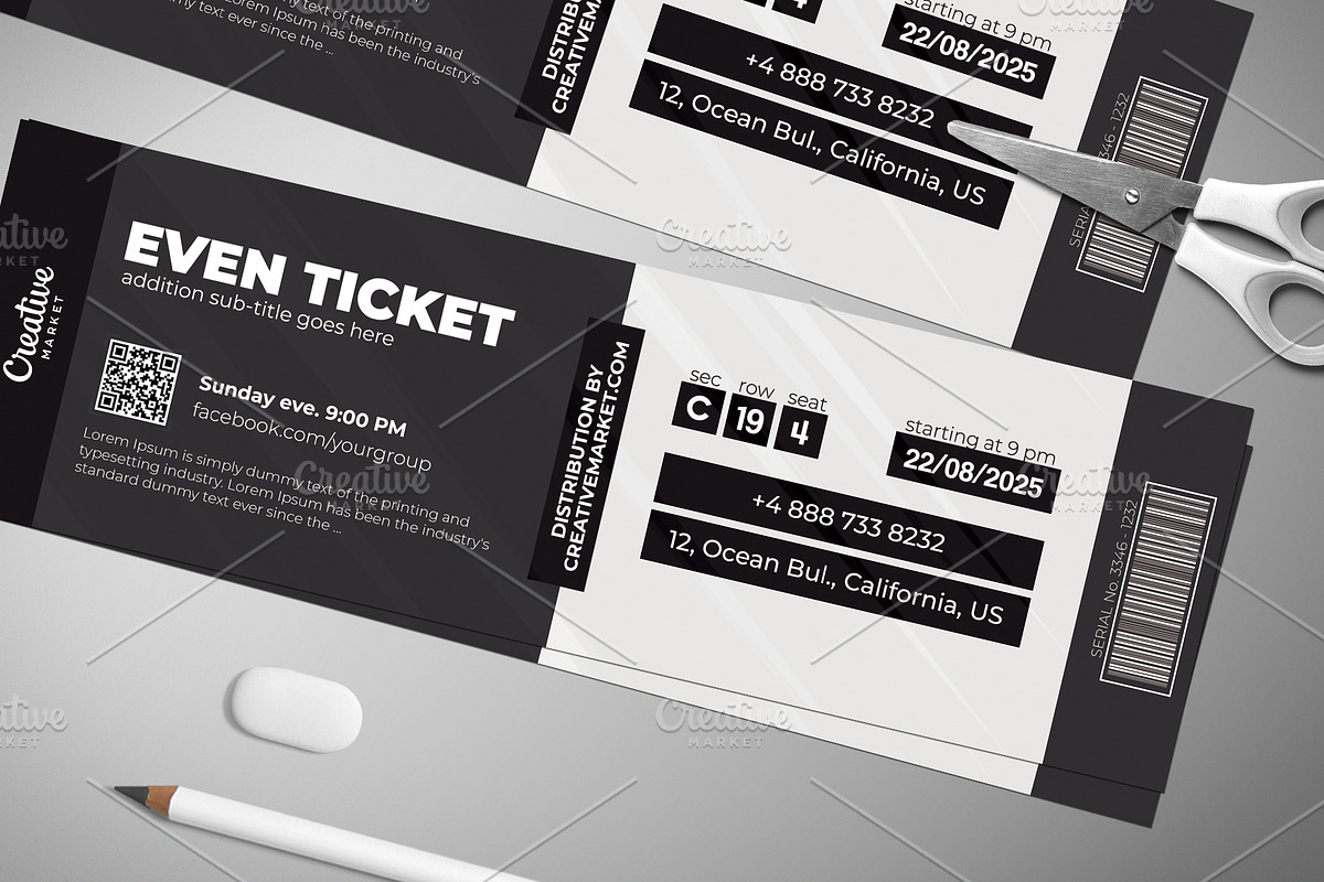 Business Style Event Ticket 02-021, a Templates & Theme by Tzochko (Photo 2 of 5)