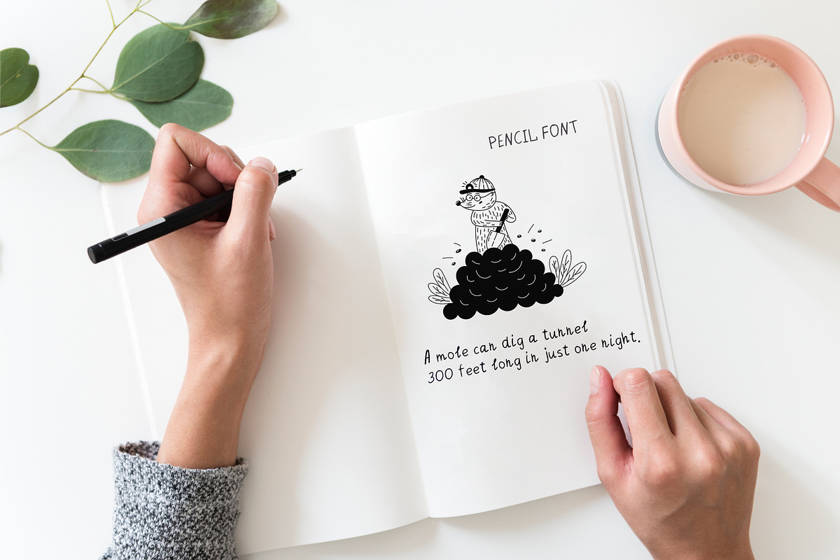 Pencil Pen Handwriting Font, a Script Font by AnkaDrozd (Photo 5 of 6)