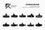 Submarine Icon Vector, an Icon by Akatype Studio (Thumbnail 1 of 3)