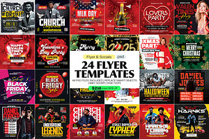 24 Flyer Templates, a Templates & Theme by iDoodle Studio