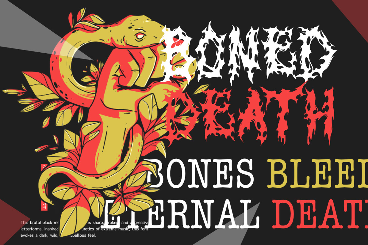 Black Domed – Brutal Metal Font, a Blackletter Font by Bayuktx (Photo 6 of 10)