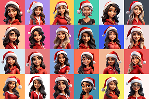 125 Animoji Style - Santa Woman