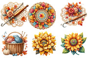 Watercolor Crochet Autumn Clipart, an Illustration by Watercolor design (Thumbnail 4 of 4)