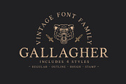 Gallagher - Vintage Serif Typeface, a Serif Font by Surplus Type Co (Thumbnail 1 of 8)