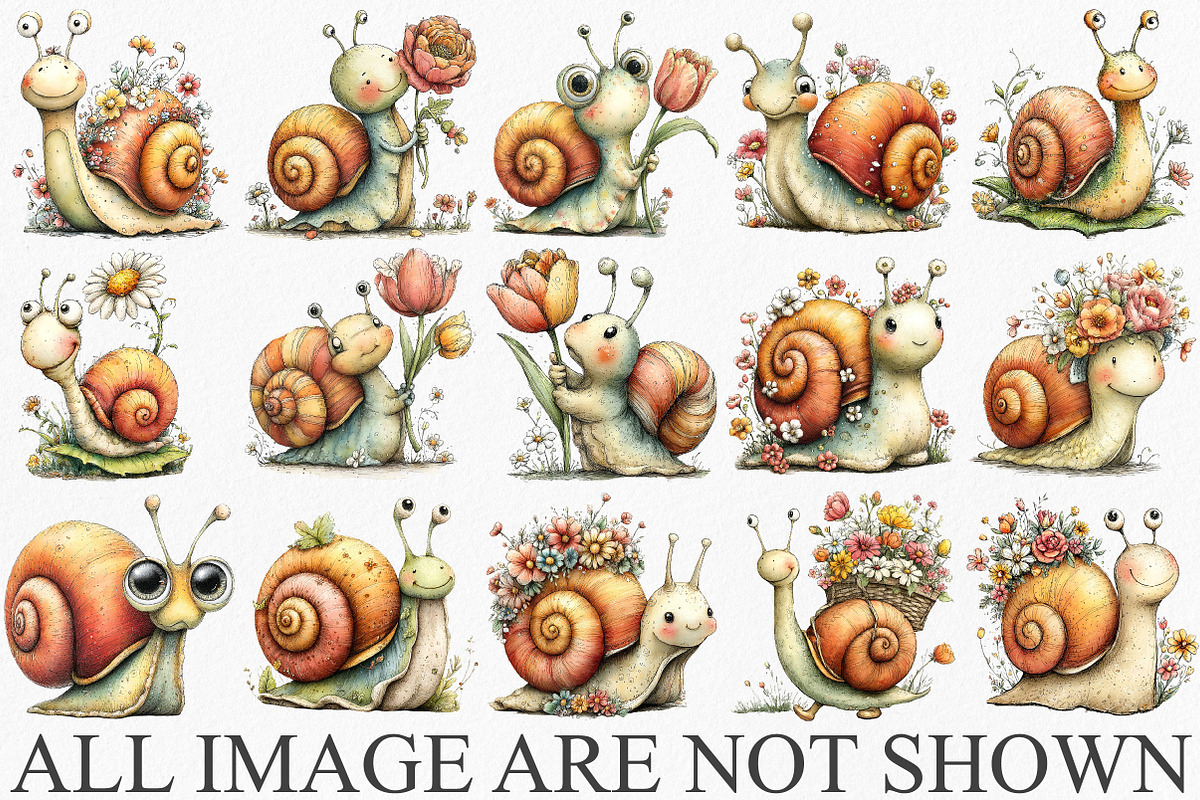 Whimsical Spring Snail Clipart PNG, a Seasonal Illustration by Canvas Craft