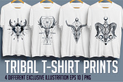 Tribal skull set. Boho style., an Animal Illustration by VioSilent (Thumbnail 1 of 6)