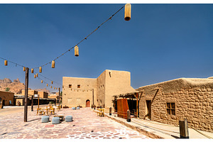 Traditional architecture and cafe in AlUla Old Town