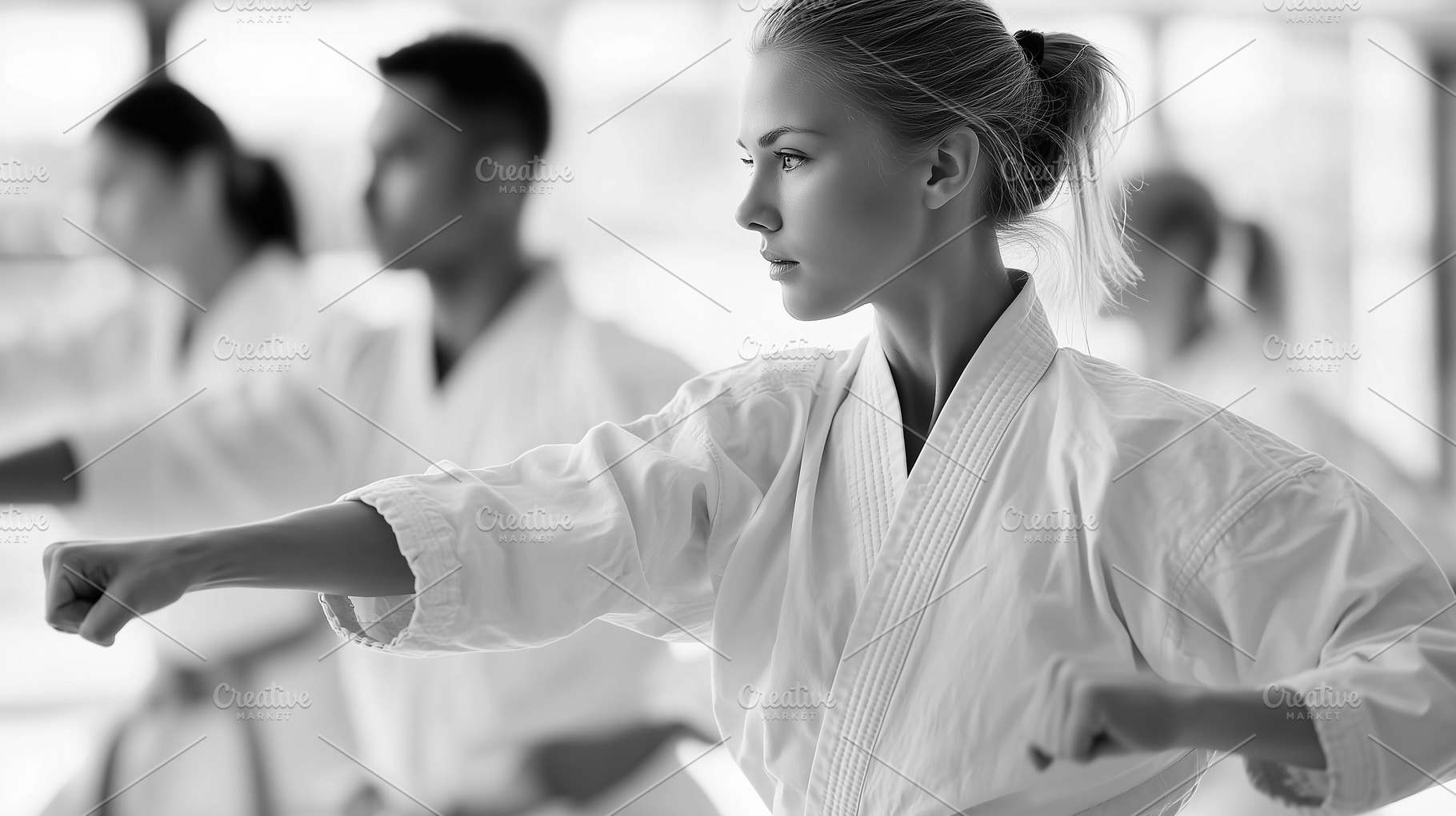 Focused young woman practice karate, a Sports & Recreation Photo by MistyDay