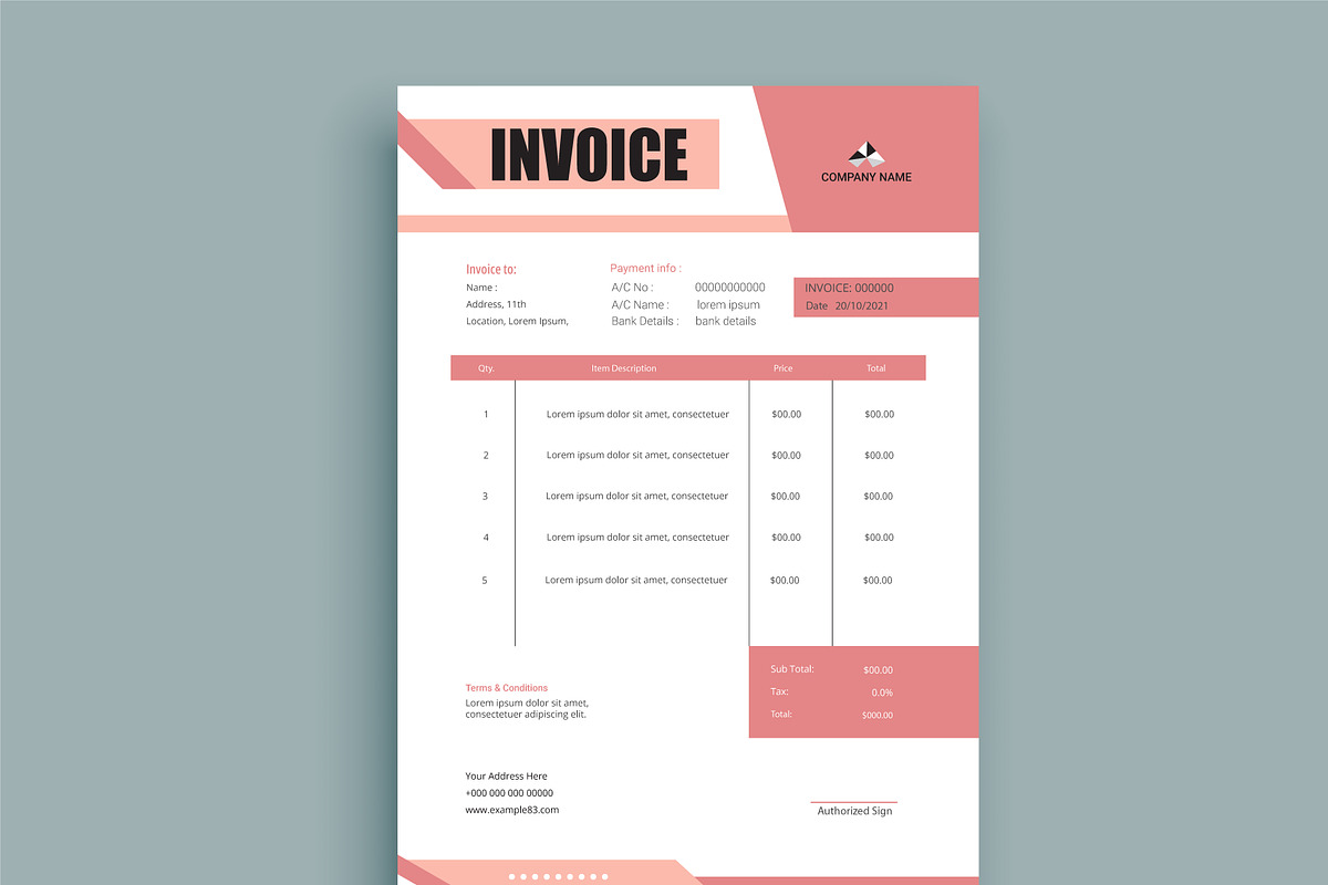 Invoicing quotes or payment receipt, a Stationery Template by hkmonir (Photo 1 of 3)