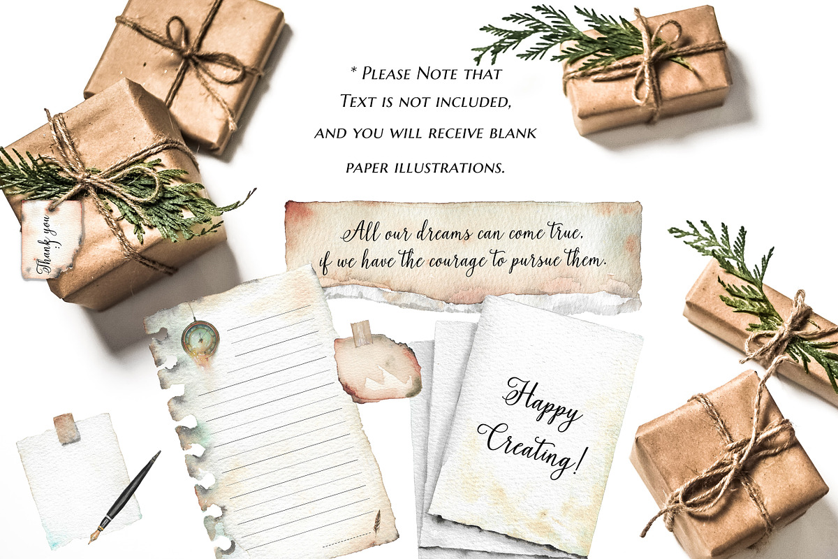 Watercolor Paper Clipart for Notes, a Texture Illustration by Black Aneri (Photo 5 of 5)