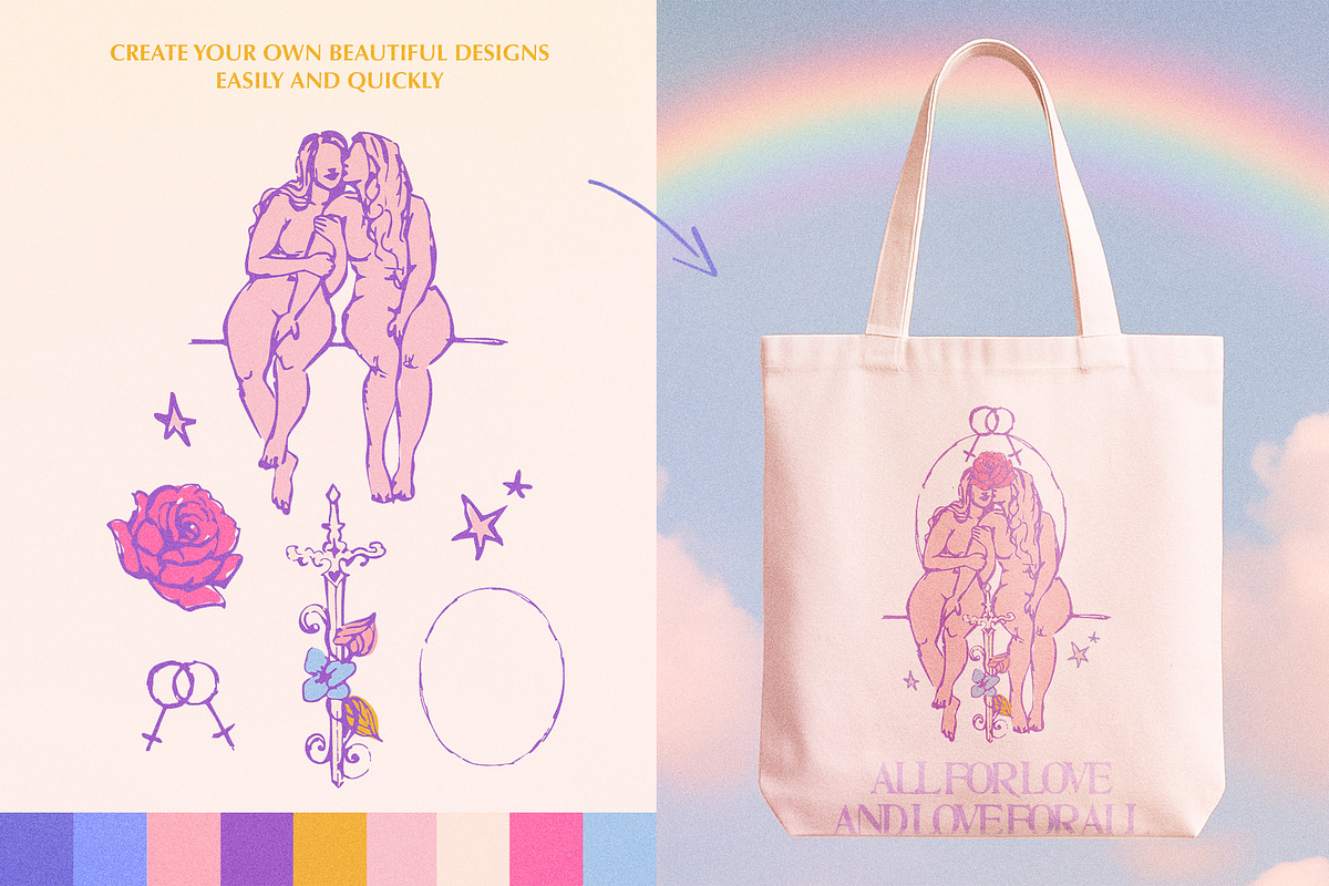 Sapphic Serenity WLW Illustrations, a Person Illustration by Anna Babich (Photo 8 of 10)