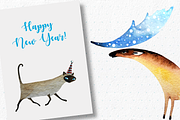 Watercolor New Year Set, an Illustration by dm_art (Thumbnail 3 of 6)
