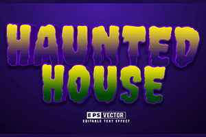 Vector Haunted 3d Editable Text