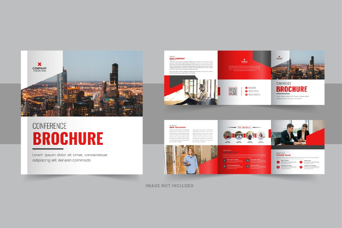 Conference square trifold brochure, a Brochure Template by Pavel_design