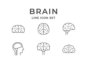 Set line icons of brain, an Outline Icon by motorama